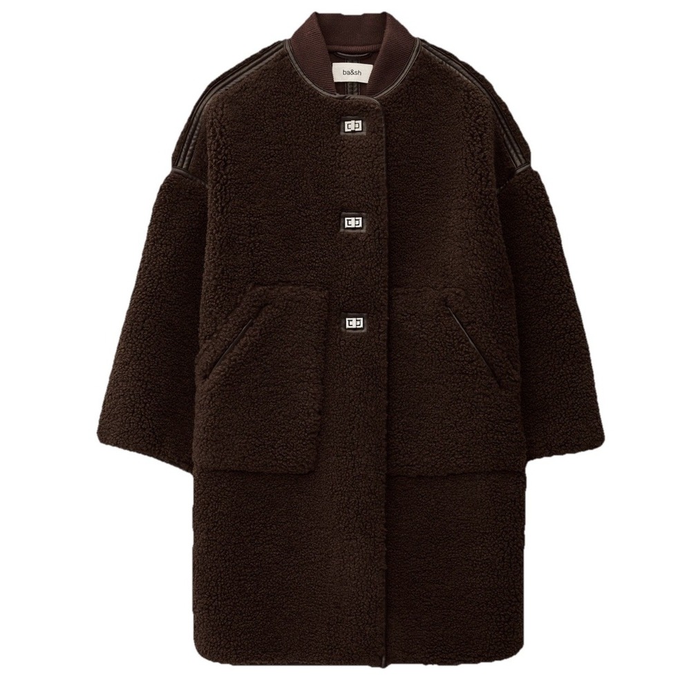 Ba&Sh Millie Sherpa Coat Trench Women's Size S Teddy Bear Jacket $550